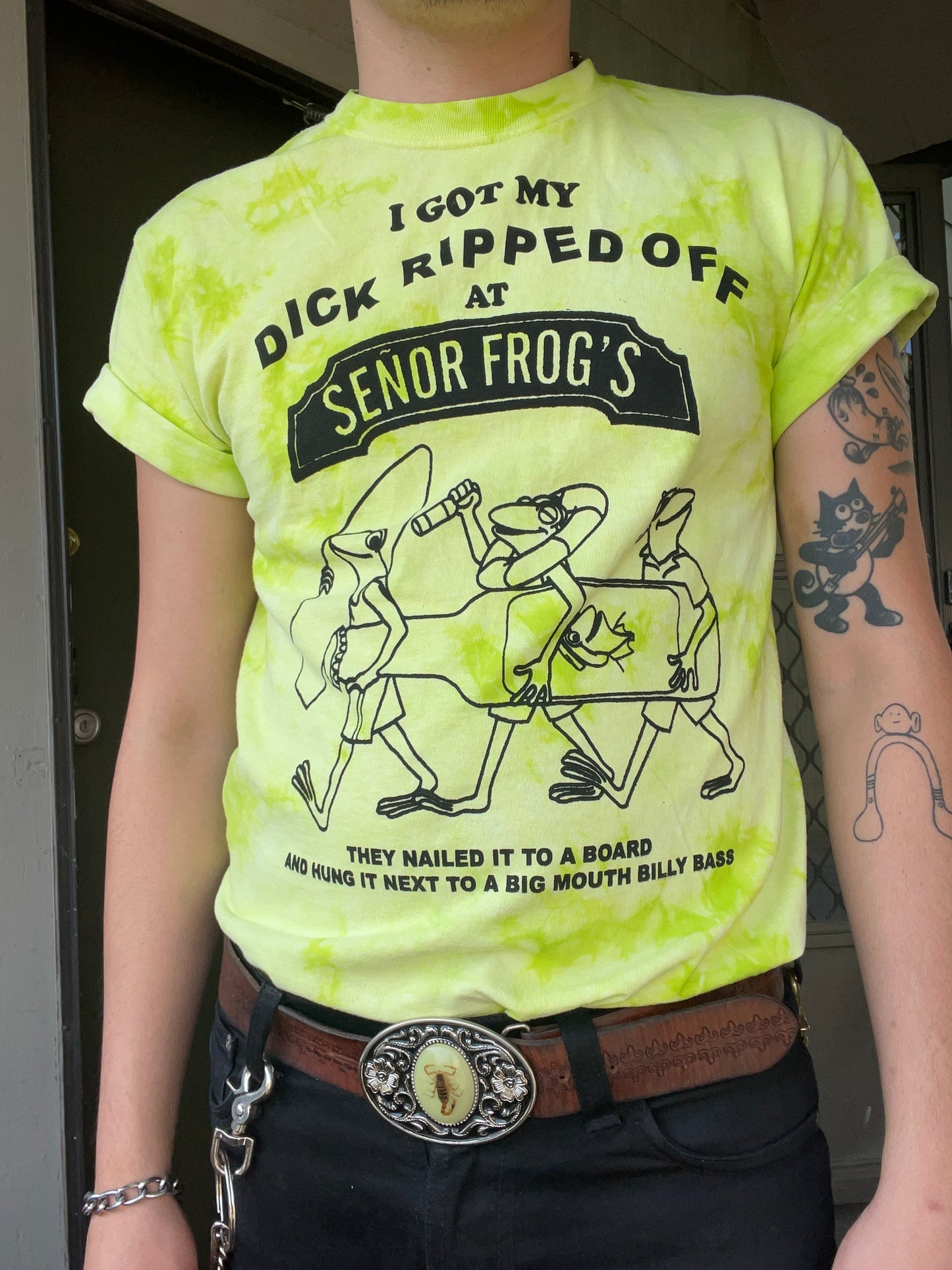 DICK RIPPER TEE (ACID GREEN TIE-DYE)